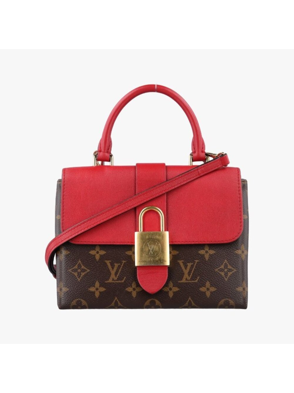 Louis Vuitton Locky BB Monogram Brown Coquelicot Canvas Calfskin